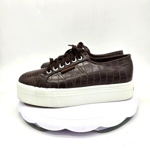 SUPERGA Shoe Women 9 2790 Croco Chunky Sneakers 39 Brown